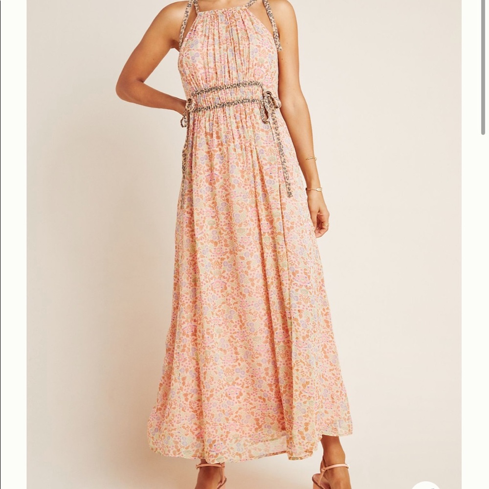 Maeve Clementine Halter Maxi Dress